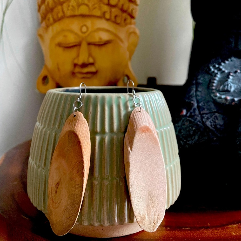 Boho Wood plank earrings